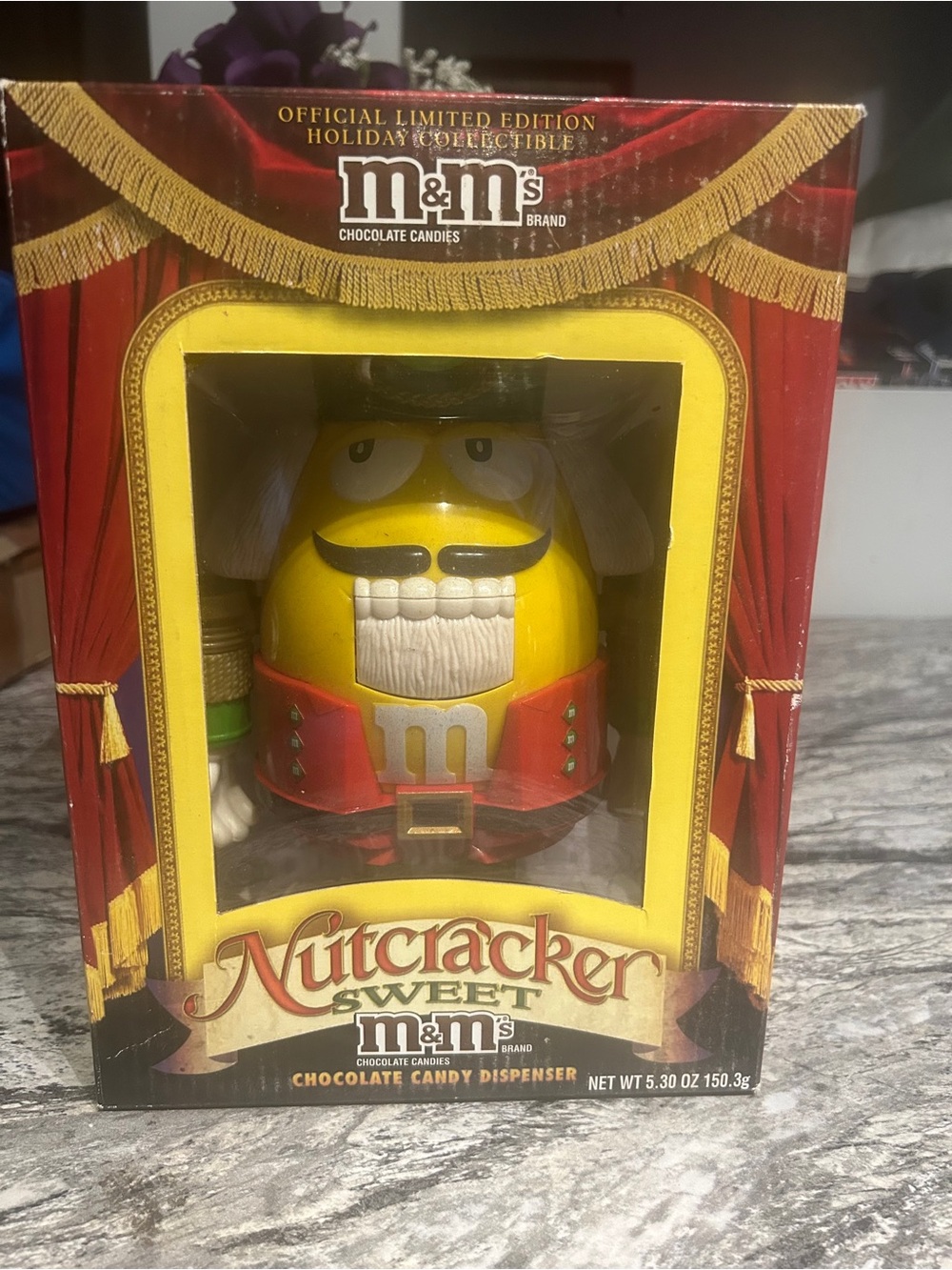 M&M'S Yellow Nutcracker Candy Dispenser with Red Coat